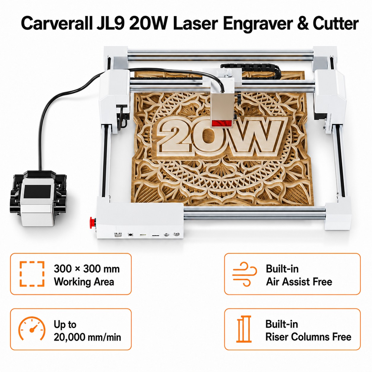 Industrial Laser Engraver - Carverall JL9 20W Laserowy Grawer i