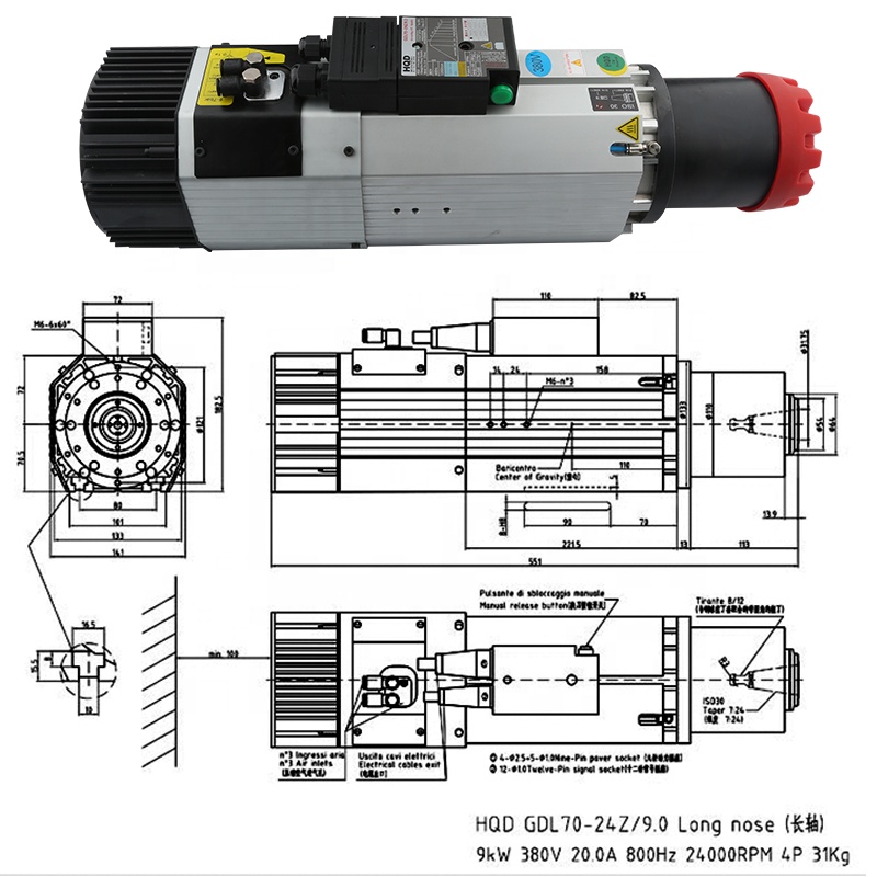 Dostawcy HQD 9kW 220V 380V Sil – Cnc Spindle Motor recenzja i cena